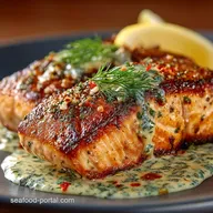 Crispy Skin Salmon Fillet with Lemon and Dill Butter Sauce