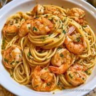 Garlic Butter Shrimp Spaghetti for 4