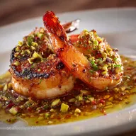 Grilled Argentine Red Shrimp with Pistachio Chimic Sweet Smoky and Quick