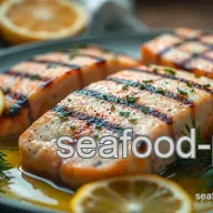 Grilled Salmon Collar with Citrus Herb Marinade