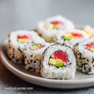California Roll Sushi for 4 Servings with Cucumber and Avocado