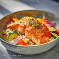 Honey Glazed Salmon Bowl Recipe in 22 Mins