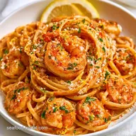 Lemon Garlic Parmesan Shrimp Pasta for 4