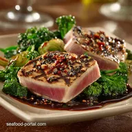 LightningFast Grilled Ahi Tuna Steaks with SesameGinger Glaze