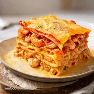 Seafood Lasagna with Lobster Shrimp Fit for a King