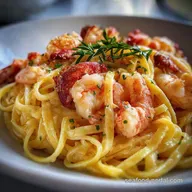 Lobster and Shrimp Pasta: Saffron Cream Linguine Recipe