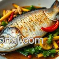 Oven-Baked Sea Bass with Garlic & Heat