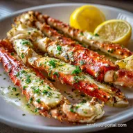 Crab Legs with Garlic Butter Sauce Easy Oven Baked King Crab Recipe