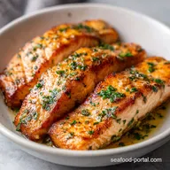 Pan Salmon with Garlic Butter for 4