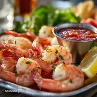 Shrimp Platter: Perfectly Poached Zesty Cocktail Sauce