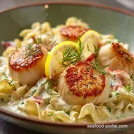 Creamy Bay Scallop Pasta with Lemon Dill Elegant Dinner in 35 Mins