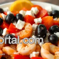 Quick Seafood Salad with Feta & Tomatoes