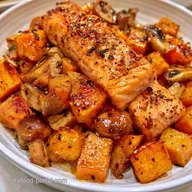 Baked Salmon Acorn Squash Mushrooms