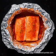 Easy Salmon in Foil with Tomato Sauce Mediterranean Magic