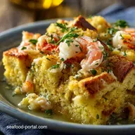 Seafood Cornbread Dressing: Coastal Comfort with Crab and Shrimp
