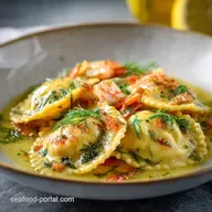 Shrimp and Crab Ravioli Recipe with Lemon-Dill Brown Butter Sauce