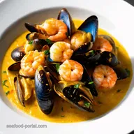 Creamy Garlic Shrimp and Mussels Seaside Romance