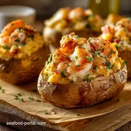 Creamy Shrimp Boil Stuffed Potatoes TwiceBaked Jacket Spuds
