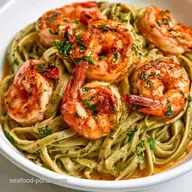 Shrimp Pesto Fettuccine in 30 Minutes