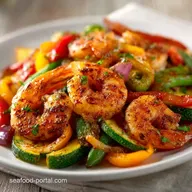 Shrimp Vegetable Skillet for 4 Servings