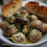 Cockles Recipe: Steamed with Garlic, Wine Crusty Bread