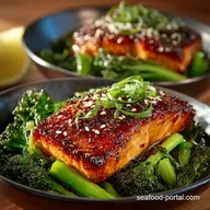 Quick Honey Glazed Salmon Bowls with Sesame Greens