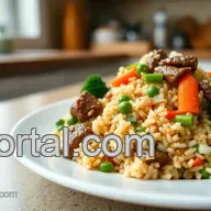 Stir-Fry Beef Fried Rice with Veggies