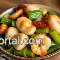 Stir-fry Bitter Gourd with Fish Balls & Prawns