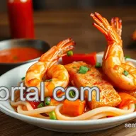 Quick & Flavorful Stir-Fry Prawns & Salmon with Sriracha: A Family Favorite
