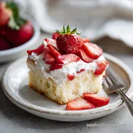 Poke Cake Recipe with Strawberry for 12 Servings