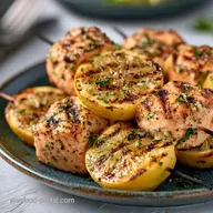 Summer Grilled Salmon Skewers with Lemon