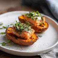 Sweet Potato Salmon Boats Easy HoneyCinnamon Recipe