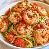 Tomato Shrimp Zucchini Noodles for 4