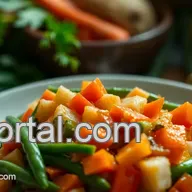 Colourful Tropical Vegetable Medley with Spiced Coconut Sauce