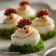 Whimsical Turkey Deviled Egg Festive Fun Appetizer for Thanksgiving