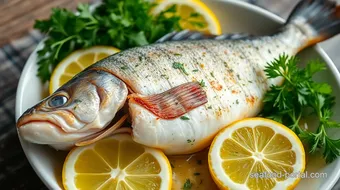 Bake Whole Sea Bass with Fresh Herbs | Delightful recipe card