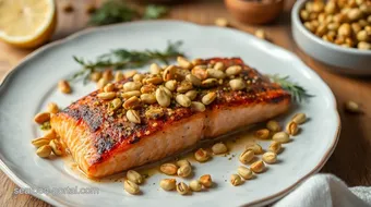 Baked Salmon with Crunchy Pistachios