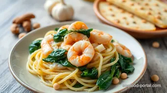 Boil Celeriac Pasta with Creamy Shrimp