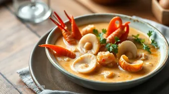 Broil Seafood Bisque with Fresh Shellfish