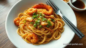 Fried Seafood Noodles with Crispy Texture