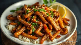 Crispy Sesame Mushroom Stalks: Easy 20-Minute Snack for 4! recipe card