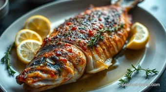 Ultimate Crispy Whole Black Sea Bass Recipe with Zesty Lemon Herb Dressing! recipe card