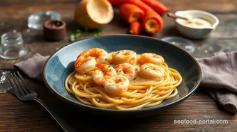 Cook Shrimp Pasta in Creamy Garlic Sauce