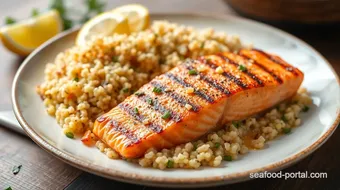 Grilled Salmon with Quinoa & Garlic Flavor