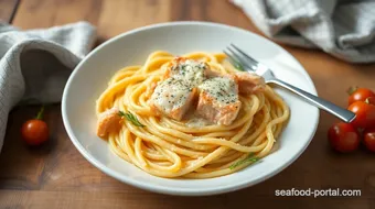 Cooked Salmon Pasta with Creamy Flavor