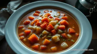 My Grandmother's Seven Seas Soup Recipe: A Hearty Coastal Delight recipe card