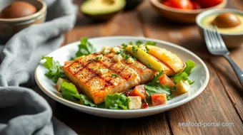 Grilled Salmon Salad with Avocado Delight