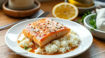 Sautéed Salmon with Ginger & Fluffy Rice