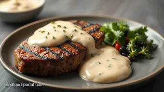 Grilled Sirloin Steak with Creamy Sauce