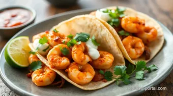 Mexican seafood dishes: 5 Amazing Shrimp Tacos with Chipotle Sauce recipe card